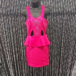 Charlotte Russe Hot Pink Backless Dress